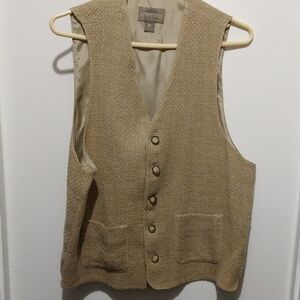 Structure Tan Button-Up Vest
